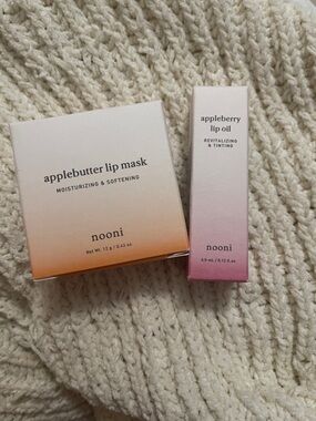 nooni Applebutter Lip Mask & Appleberry Lip Oil - Peach to Pink Ombre
